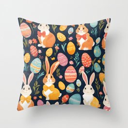 Easter Boho Bunny Collection Throw Pillow