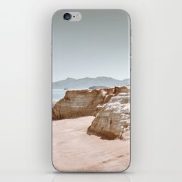 Sarakiniko Beach on Milos island Greece, Volcanic Rock Formations iPhone Skin