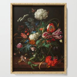 Vase of Flowers, 1660 by Jan Davidsz de Heem Serving Tray