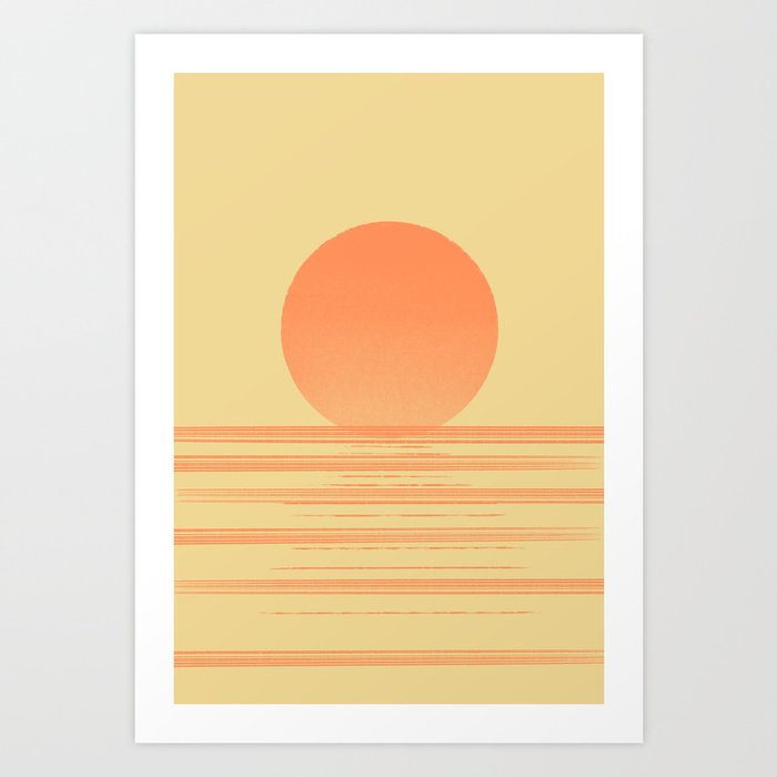 Abstraction pattern 28 sunrise sunset ocean Art Print