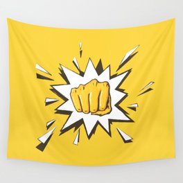 Yellow Fist by Star Wall Tapestry
