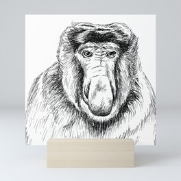 Proboscis Monkey Drawing Mini Art Print