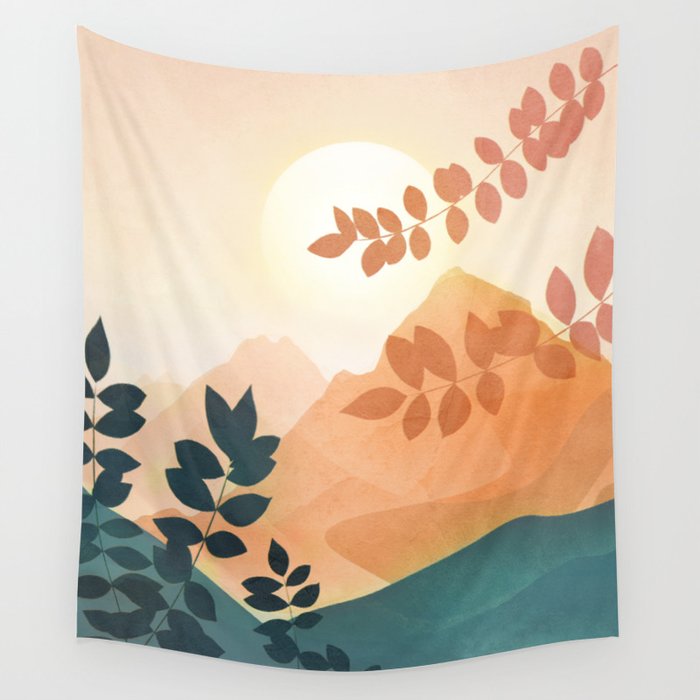 Morning in The Mountains Wall Tapestry