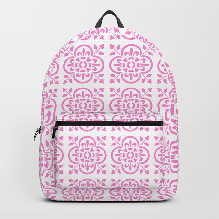 Art Deco Style Repeat Pattern Girly Pink Backpack