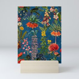 Vintage & Shabby Chic - Blue Midnight Spring Botancial Flower Garden Mini Art Print