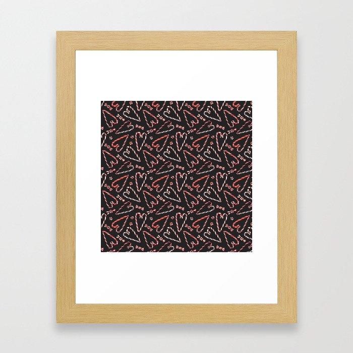 Peppermint Candy Stripes (grey background) Framed Art Print