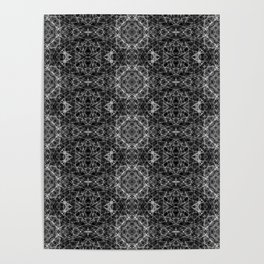 Liquid Light Series 30 ~ Grey Abstract Fractal Pattern Poster