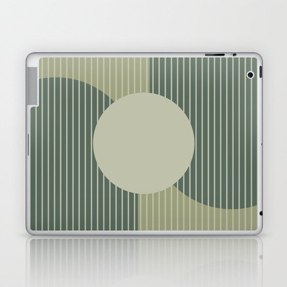 Abstract Shapes 253 in Sage Green Laptop & iPad Skin