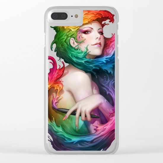 Angel of Colors Clear iPhone Case