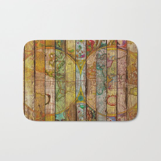 Around the World in Thirteen Maps Bath Mat