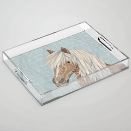 Haflinger Pony Blue Acrylic Tray