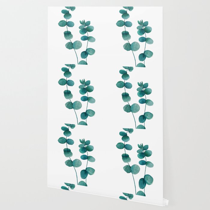 Green Eucalyptus Watercolor Wallpaper By Colorandcolor Society6
