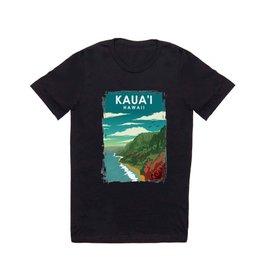 Kauai Hawaii Vintage Minimal Retro Travel Poster T Shirt