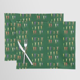 dancing girls' pattern in green background Placemat