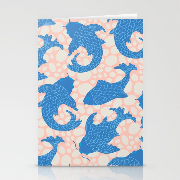 KOI Japanese Swimming Fish Stationery Cards