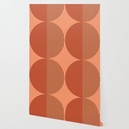 Abstraction Shapes 118 in Terracotta Brown Shades (Moon Phase Abstract)  Wallpaper