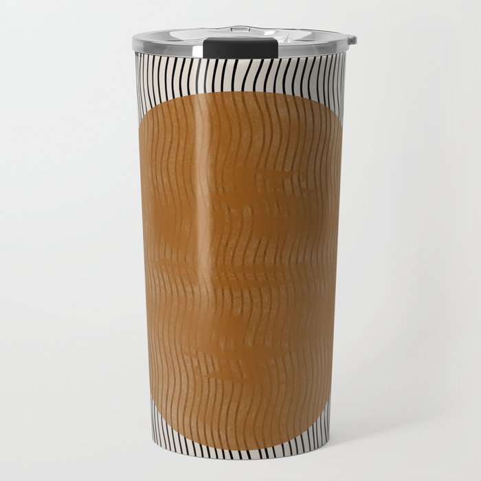 Woodblock Paper Mustard  Travel Mug