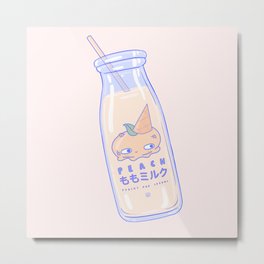 Peachy and Creamy Metal Print | Cream, Treat, Icecream, Milkbottle, Anime, Japanese, Manga, Curated, Japan, Drink 