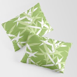 Green Bamboo Leaves Unique Pattern Pillow Sham