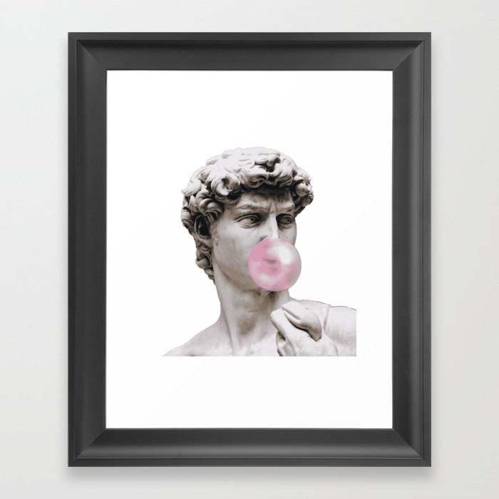 David with bubble gum Framed Art Print
