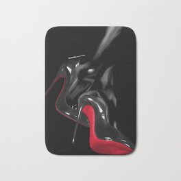 womens Red and black high heel shoes black version Bath Mat | Painting, Blackandred, Redbottoms, Stiletto, Christian, Luxury, Legs, Femaleart, Heels, Fashion 