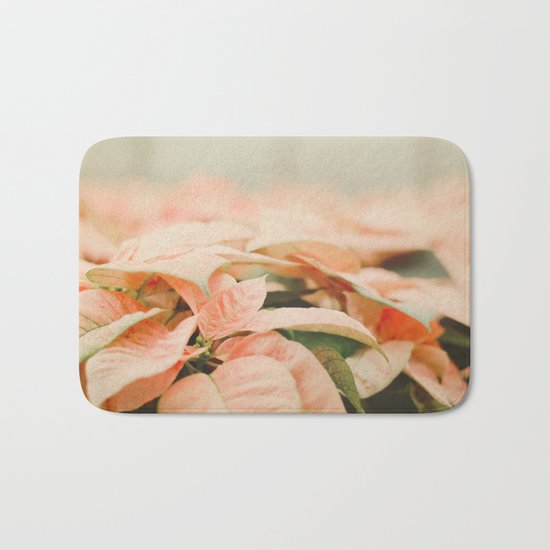 Peach Poinsettias Bath Mat