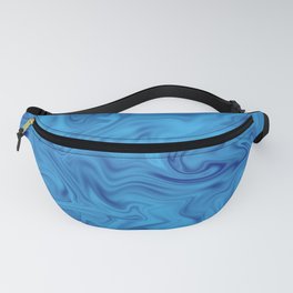 Light and Dark Blue Abstract Paint Swirl Pattern Fanny Pack