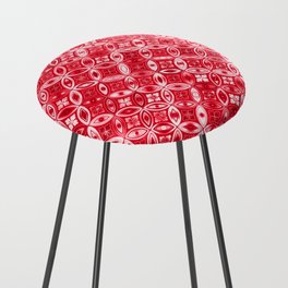 RED Ornate Prismatic Background. Counter Stool