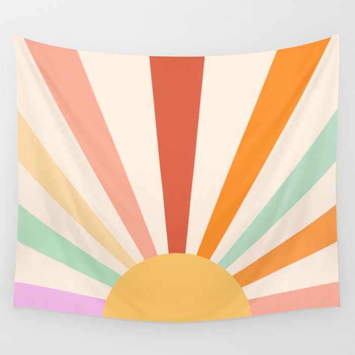Boho Sun Colorful Wall Tapestry