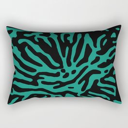 Teal Green Abstract Rectangular Pillow