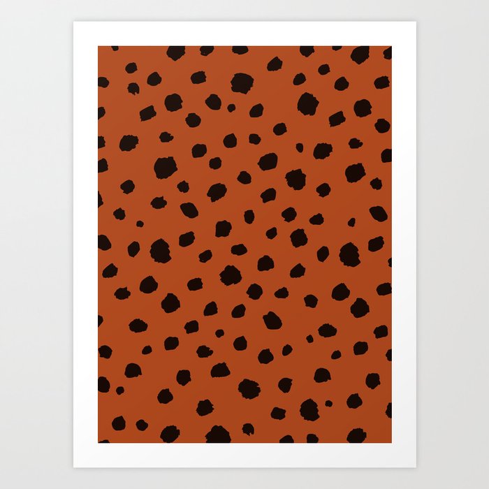 Spots Animal Print Burnt Orange Art Print