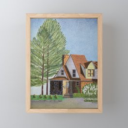 Colored pencil landscape painting Framed Mini Art Print