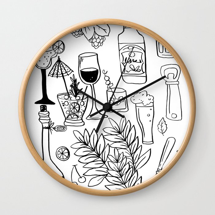 Alcohol Doodles Wall Clock