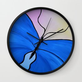 Blue Butterfly Wall Clock