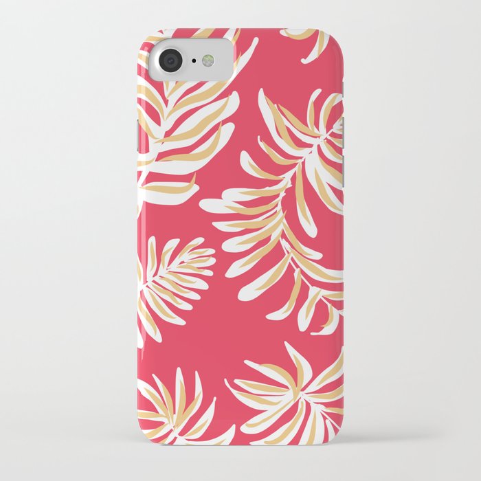 feather ferns on red iPhone Case