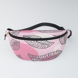 Modern Pink Leaves Fall Collection Fanny Pack