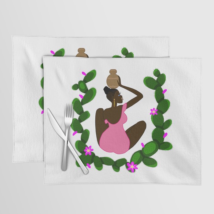 African woman with a vessel Placemat