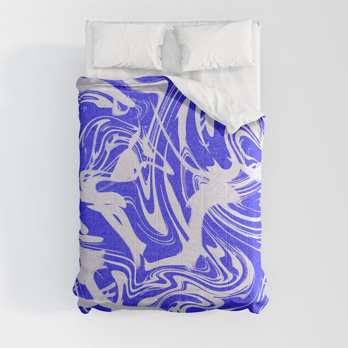 Blue Wavy Grunge Comforter