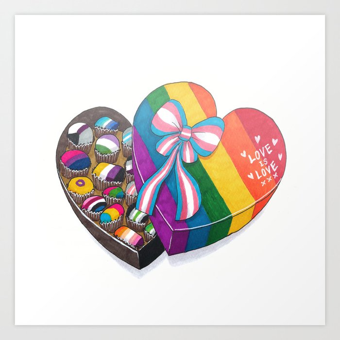 Love is Love - LGBTQ+ Box of Chocolates Art Print