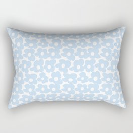 Mini Baby Blue Retro Flowers White Background #decor #society6 #buyart Rectangular Pillow