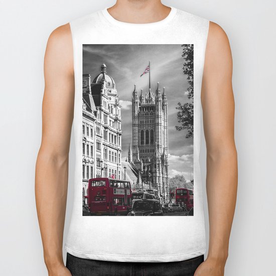 Red London Buses and Westminster Cathedral Biker Tank