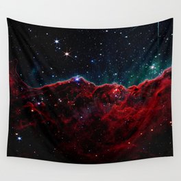 Cosmic Cliffs Carina Nebula Deep Red Wall Tapestry