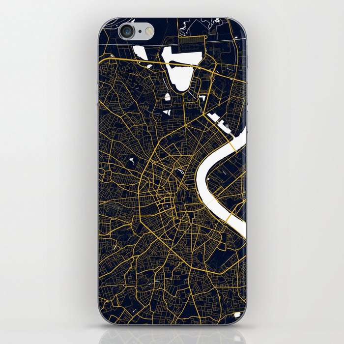 Bordeaux City Map of France - Gold Art Deco iPhone Skin