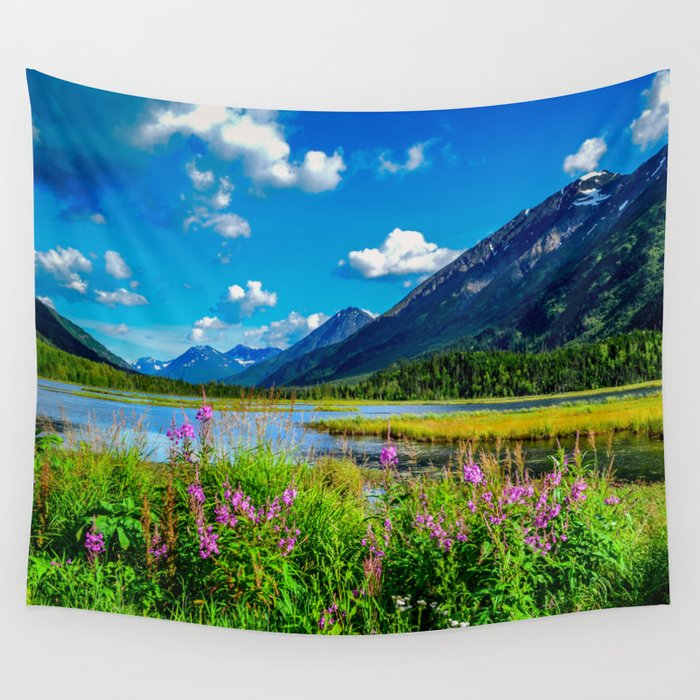 God's Country - Summer in Alaska Wall Tapestry