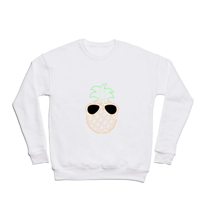 Neon Pineapple Sunglasses Glow Party Costume Funny Crewneck Sweatshirt