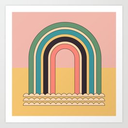 Geometric Abstraction Rainbow Art Print