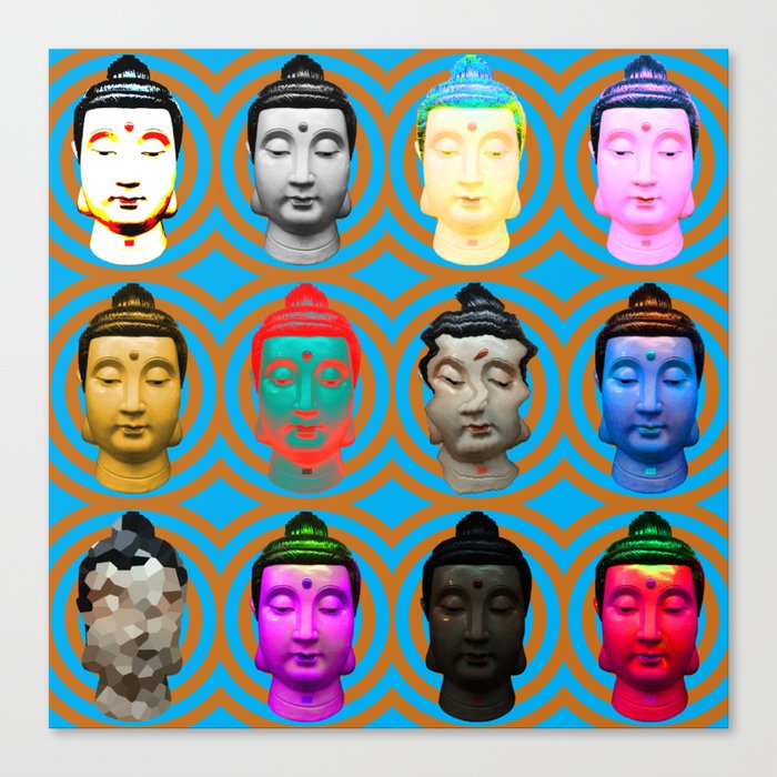 Buddha Heads Canvas Print