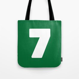 7 (White & Olive Number) Tote Bag