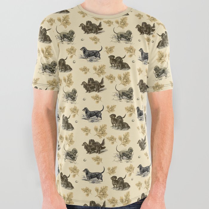 Dachshunds pattern All Over Graphic Tee