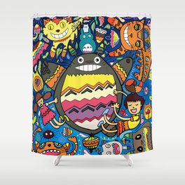 Totorotoro Madness Catbus Meownificent Awesomeness Shower Curtain